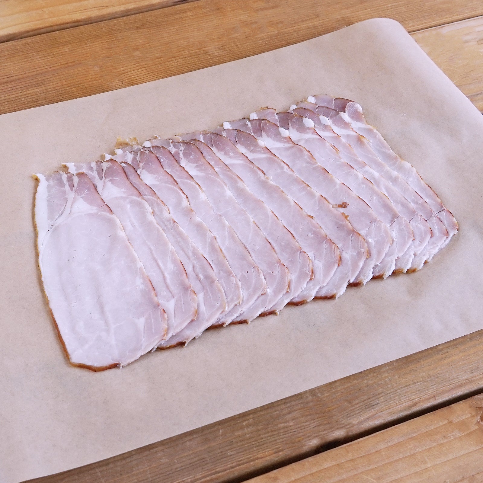 無添加 香辛料不使用 砂糖不使用 放牧豚 スモーク カナダ風 ロース ベーコン スライス (200g) ホライズンファームズ