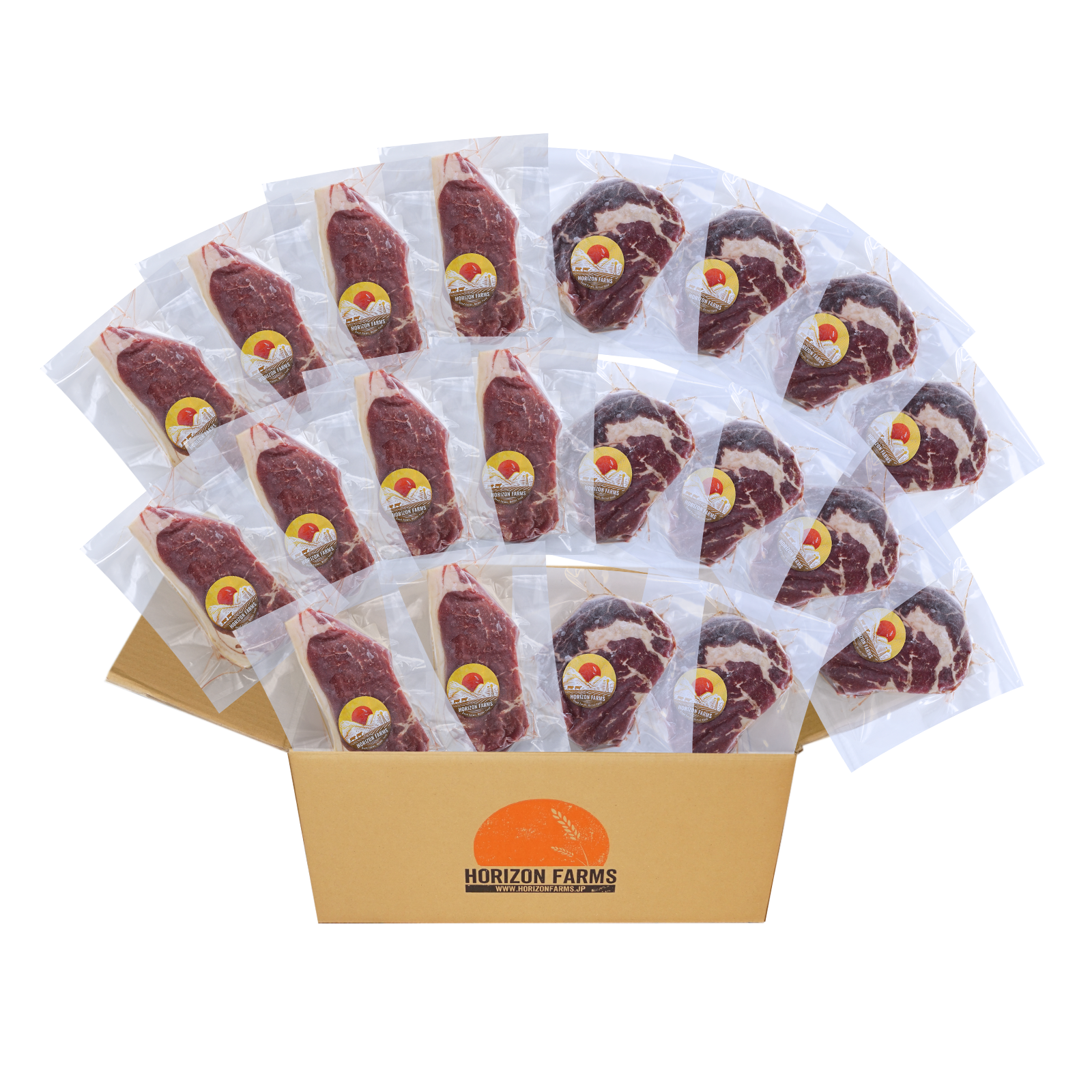 送料無料 グラスフェッドビーフ 牛肉 リブロース & サーロイン ステーキ セット お肉 詰め合わせ 2種 合計20点(4kg) ホライズンファームズ