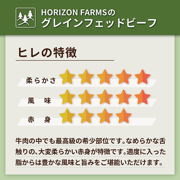 グレインフェッドビーフ 牛肉 ヒレ ステーキ ニュージーランド産 放牧牛 (80g) ホライズンファームズ