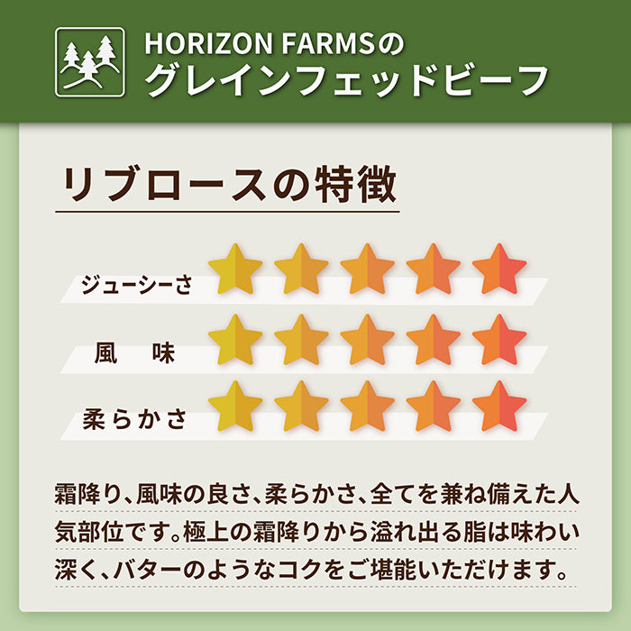 グレインフェッドビーフ 牛肉 リブロース 1ポンド ステーキ ニュージーランド産 放牧牛(453g) ホライズンファームズ