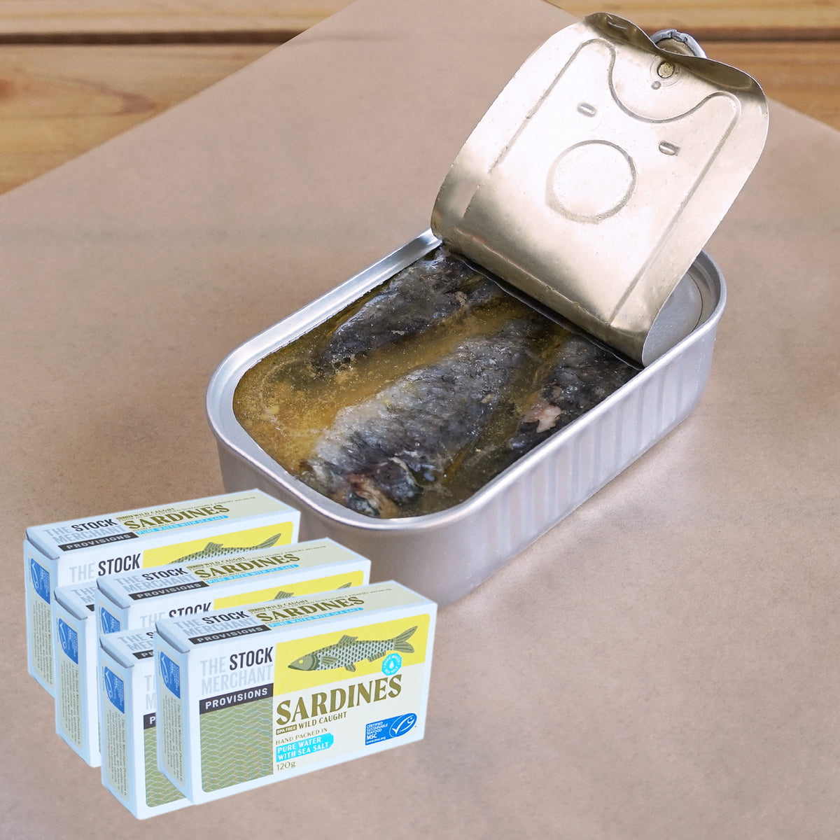 MSC 認証 無添加 天然イワシ 水煮 オイルサーディン 缶詰 BPAフリー (120g×5)