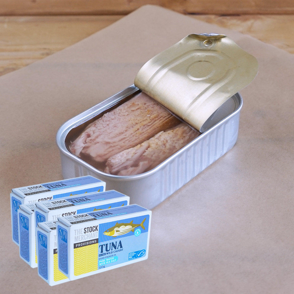 MSC 認証 無添加 天然 マグロ 水煮 缶詰 塊タイプ BPAフリー (120g×5)