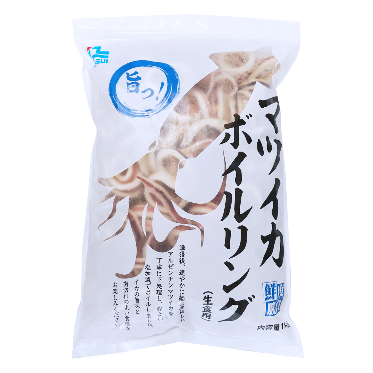 無添加 天然 冷凍 ボイル イカリング アルゼンチン産マツイカ使用 カット済み (1kg)