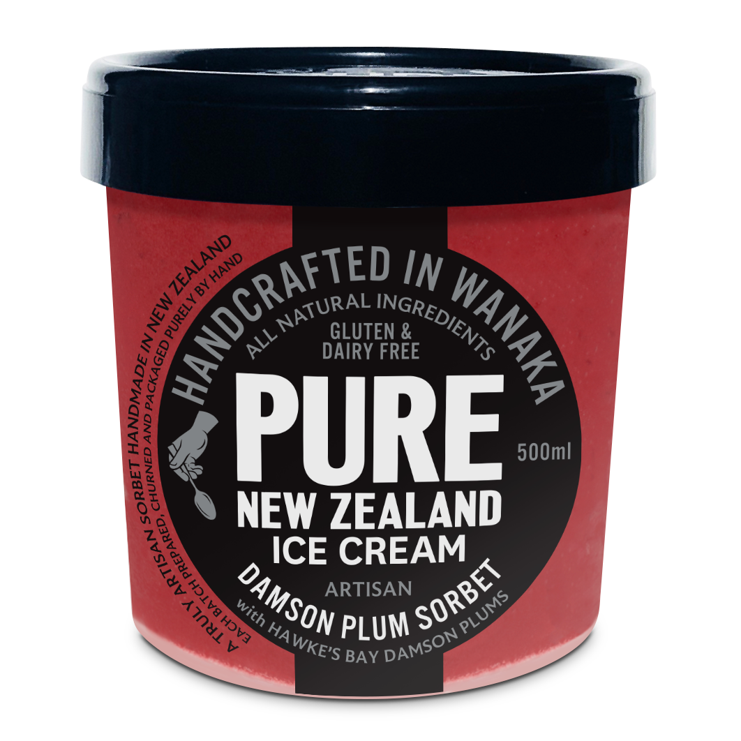 乳製品不使用　シャーベット　手作り　アイス　ニュージーランド産　ナチュラル　プラム　(500ml)