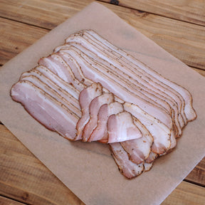 無添加・砂糖不使用 放牧豚 豚バラ スモーク アメリカンスタイル ベーコン スライス (200g) ホライズンファームズ