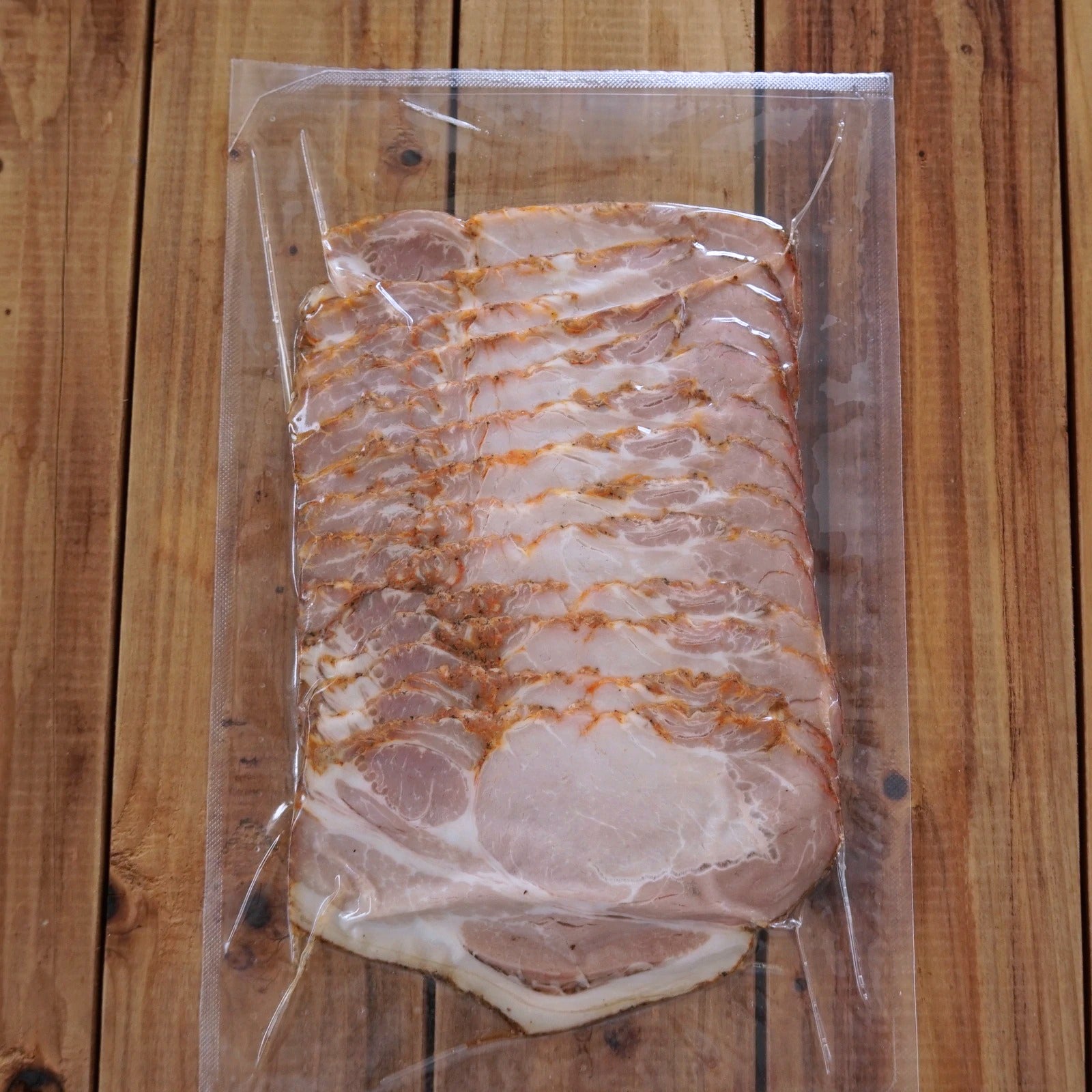 無添加・砂糖不使用 放牧豚 スモーク カナダ風 ロース ベーコン スライス (200g) ホライズンファームズ