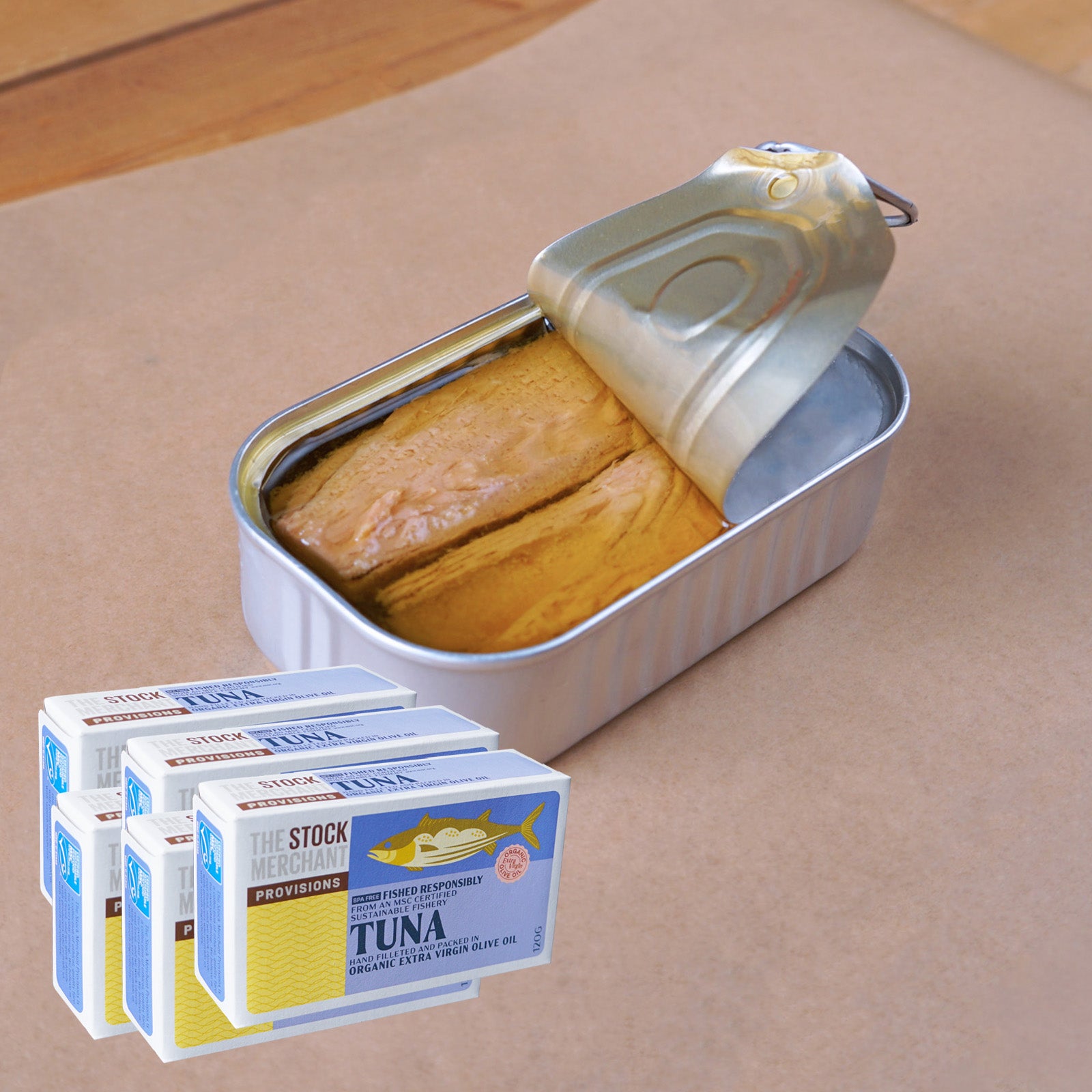 BPAフリー　無添加　(120g×5)　オリーブオイル漬け　認証　塊タイプ　マグロ　MSC　缶詰　天然　ホライズンファームズ