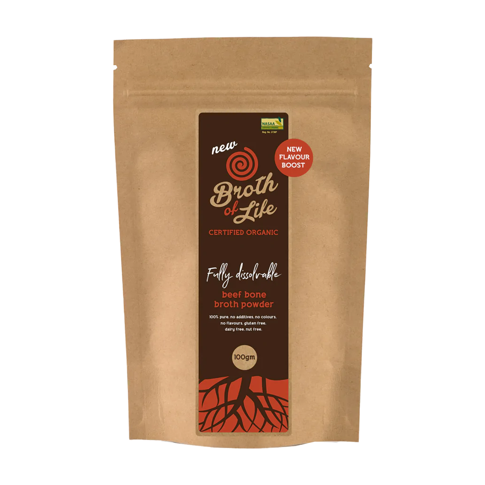 有機 JAS オーガニック 無添加 保存料不使用 グラスフェッド ビーフ ボーンブロス スープ パウダー 粉末タイプ 牧草牛 (100g・20杯分) ホライズンファームズ