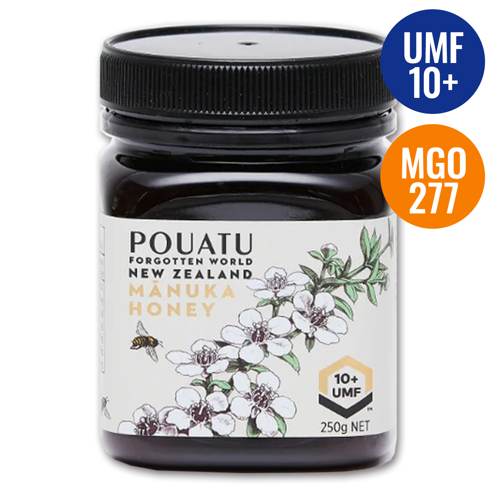 UMF認証 高品質 天然 蜂蜜 マヌカハニー UMF10+ MGO277 ニュージーランド産 (250g) ホライズンファームズ