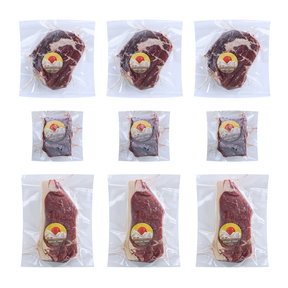 送料無料 グラスフェッドビーフ 牛肉 ステーキ 3種 (リブロース ＆ サーロイン ＆ ヒレ) お肉 詰め合わせセット 合計9点 (1.8kg) ホライズンファームズ