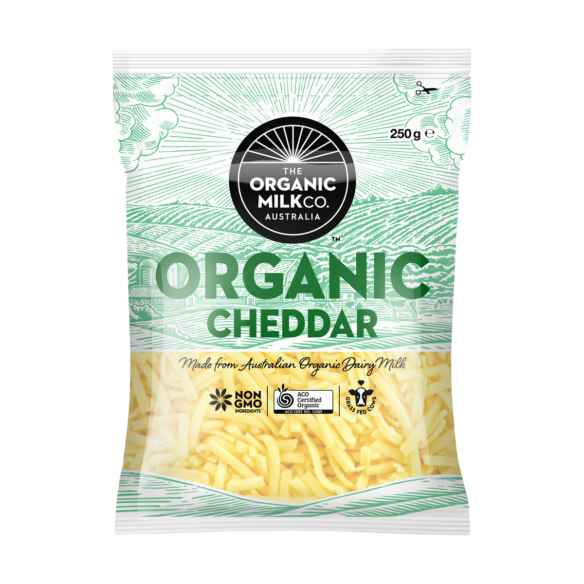 有機 JAS オーガニック グラスフェッド チェダーチーズ シュレッド チーズ 冷凍 (250g) ホライズンファームズ