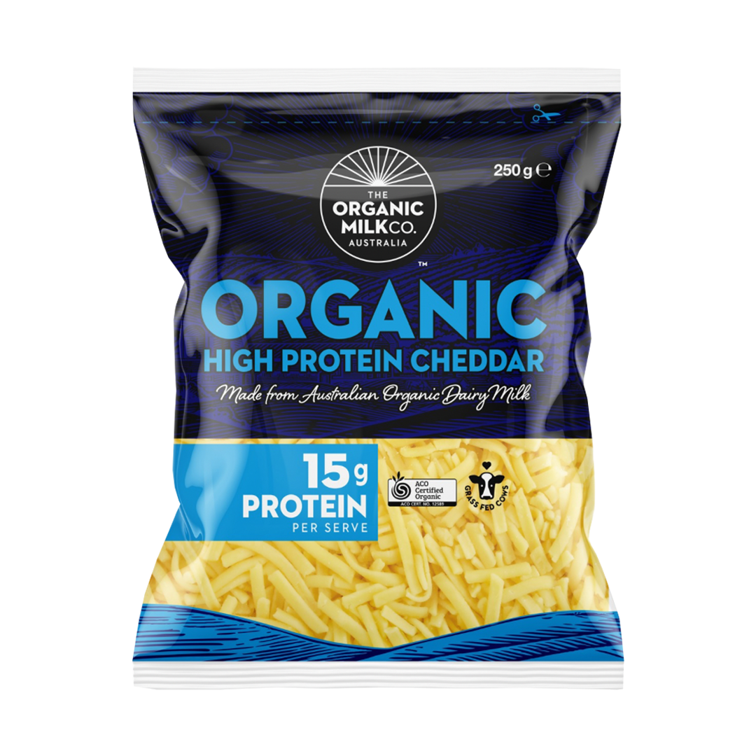 オーガニック 無添加 グラスフェッド シュレッド チェダーチーズ 高たんぱく プロテイン 冷凍 (250g) ホライズンファームズ