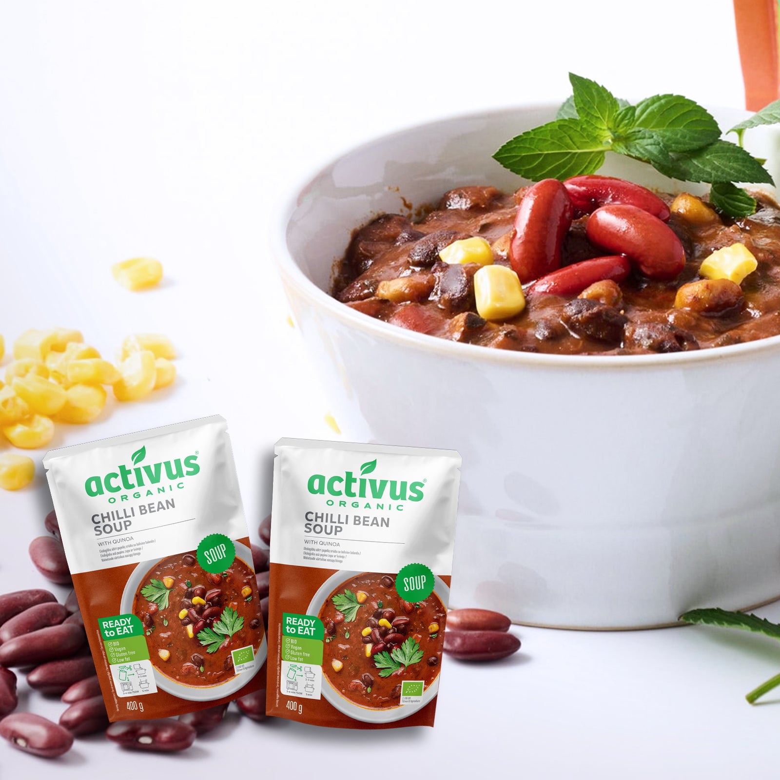 有機 JAS オーガニック チリビーンズ スープ キヌア入り リトアニア産 (800g) ホライズンファームズ