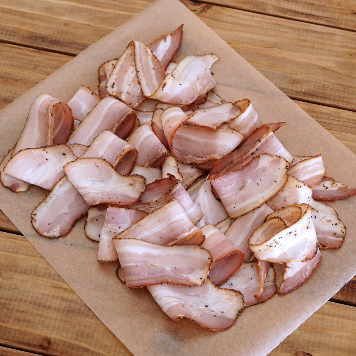 無添加・砂糖不使用 放牧豚 豚バラ スモーク アメリカンスタイル ベーコン スライス (200g) ホライズンファームズ