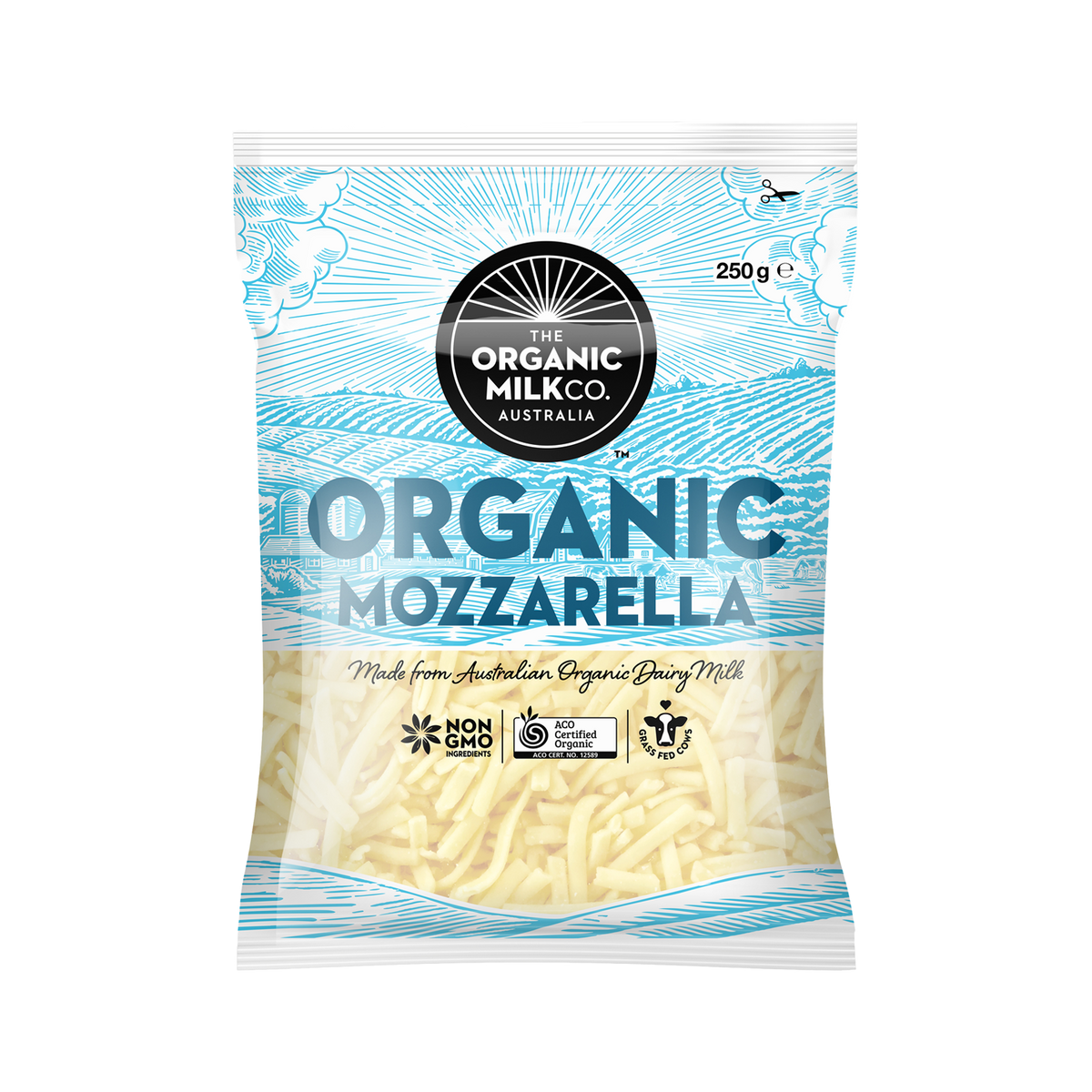 有機 JAS オーガニック グラスフェッド モッツァレラチーズ シュレッド チーズ 冷凍 (250g) ホライズンファームズ