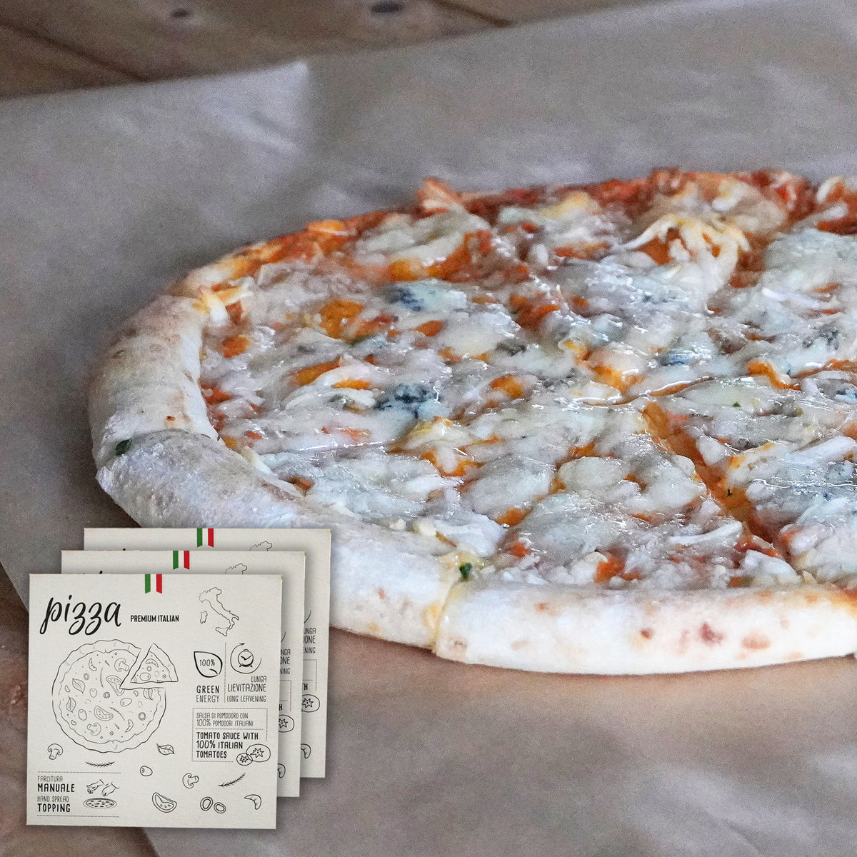 無添加 冷凍 ピザ クアットロ フォルマッジ イタリア産 (25cm x 3枚) ホライズンファームズ
